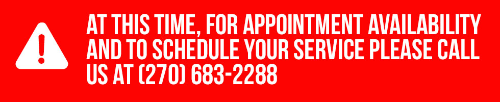 At this time, for appointment availability and to schedule your service please call us at (270) 683-2288